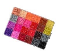 Multicolored Sorting Puzzle Bead Set with 24 Grids Storage Case 2.6mm Bead for Kid Art Craft Interactive Play Travel Art Puzzle Set