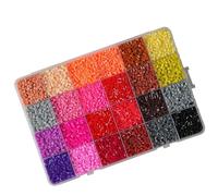 Multicolored Sorting Puzzle Bead Set with 24 Grids Storage Case 2.6mm Bead for Kid Art Craft Interactive Play Craft Beads