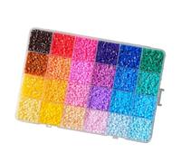Multicolored Sorting Puzzle Bead Set with 24 Grids Storage Case 2.6mm Bead for Kid Art Craft Interactive Play Craft Beads