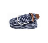 Multicolored Stretch Woven Golf Belt Perfect for Golf, Casual and Sports Attire Elastic Braided Belt for Men and Women, Navy Blue Inter White, for Waist Size 40"-44"