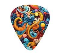 multicolored stripes Printed pick set - 12 pieces, thin, medium and thick guitar picks, suitable for guitar, bass, electric guitar and ukulele