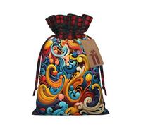 multicolored stripes Two Color Drawstring Gift Bag M Beautiful Convenient Suitable For Christmas Birthdays