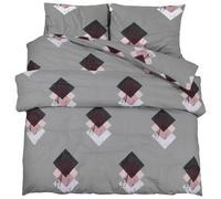 vidaXL Duvet Cover Set Grey 200x200 cm Cotton