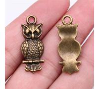 Multicolour 50 Pcs Tibetan Silver Owl Pendant 30X12MM Diy Making B15758-Bronze Plated