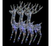 (multicolour, 96 x 40 x 180 cm/ 3 pcs) vidaXL Reindeer Christmas Decoration Xmas Glowing Reindeer Multi Colours/Sizes