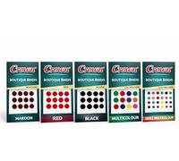 Multicolour Bindi Cards Pack of 5 - 48 Self Adhesive Bindis per Card - Plain & Shaded Indian Forehead Bindi Stickers for Women, Party, Wedding, Festival & Traditional Wear