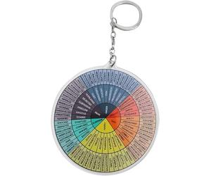 Multicolour Feelings Wheel Round Mood Wheel Therapy Emotions Mental Health Color Wheel Social Work Feelings Sign Keychain Key Holder A Chroma Ordinary Key tool