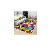 Multicolour Geometric Rug for Living Room Premium Polypropylene Carpet Soft Durable Anti Slip Washable Area Rug Modern Rainbow Scale Design for
