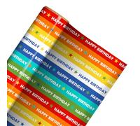 Multicolour Happy Birthday Gift Wrapping Paper Roll 3m - Birthday Present Wrap for Gifts & Celebrations (70cm Wide)