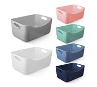 (Multicolour) KEPLIN 6 Pack Teal Plastic Studio Storage Basket