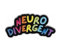Multicolour Neurodivergent Badge, Rainbow Words Brooch, Rainbow Words Badge Enamel, For Hats,Scarves,Clothes, Bags, Backpacks,Clothing,Student Gift