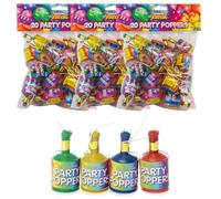Multicolour Party Popper Fun and Easy to Use - 3 Packs of 20 Poppers - Perfect for Parties, New Years Eve and all Celebrations and Special Occasions - 60 in Total