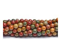 Multicolour Picasso Jasper Beads Plain Round 8mm Strand Of 40+