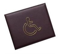 Multicolour PU Leather Disabled Badge Holder Wallet, Badge Timer Holder, Hologram Safe, 17cm (Choclate Disabled)