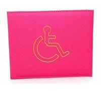 Multicolour PU Leather Disabled Badge Holder Wallet, Badge Timer Holder, Hologram Safe, 17cm (Hot PinkDisabled)