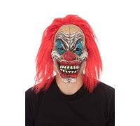 Multicolour Rubber Circus Creep Mask with Hair, 1 Pc. - Premium Quality & Realistic Design, Perfect for Halloween, Festivals, Cosplay, & Costume Parties Halloween, World Book Day
