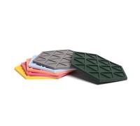 Multicolour Silicone Drinks Coasters set of 6 by Stone & Thyme - a UK Brand. Scandinavian Style Hexagon Coasters, Non Slip, Heatproof, Easy to Clean, for Indoor and Outdoor use (Multi, Coaster)