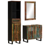 (multicolour, solid acacia wood) vidaXL Bathroom Furniture Set Sink Cabinet Cupboard Solid Wood Rough Mango