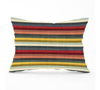 Multicolour Striped Brish Pattern Cushions Warren Reed - Designer Green 33cm x 48cm
