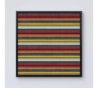 Multicolour Striped Brish Pattern Framed Canvas Warren Reed - Designer Black W30 inch x H30 inch