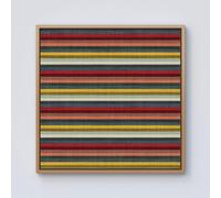 Multicolour Striped Brish Pattern Framed Canvas Warren Reed - Designer Light Brown w40_inch_x_h40_inch