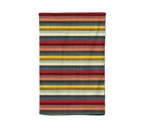 Multicolour Striped Brish Pattern Tea Towel Warren Reed - Designer Green One Size