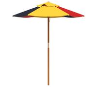 (multicolour) vidaXL Garden Umbrella for Kids with Wooden Pole UV Parasol Tilting Sunshade
