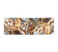(multicolour) vidaXL Kitchen Rug Washable Anti Slip Kitchen Floor Mat Carpet Runner Rug