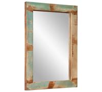 (multicolour) vidaXL Mirror Bathroom Wall Mirror Vanity Mirror Solid Wood Mango and Glass