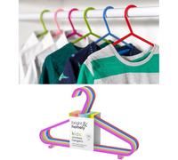 (Multicoloured, 10 Pack) Clone of Children Kids Plastic Clothes Hanger Multi Coloured Baby Coat Skirts Trousers UK
