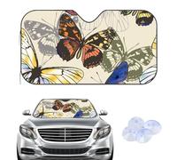 Multicoloured Butterflies Car Windscreen Cover Sunshades, Frost Car Windshield Cover Winter, Accessories Anti Frost Windscreen Gifts Wind Screen Protector Windshield for Suv Van (140× 70 cm)