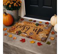 Multicoloured Coir Cosy Autumn Doormat Seasonal Entryway Mat 60x40cm Marco Paul Beige 100cm diameter