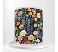 Multicoloured Floral Dark Botanical Blooms Wrap Around Print A4 Edible Paper Icing Sheet Cake Topper Side Ribbon Border Decor for Personalised Themed Decorations RV