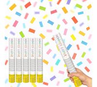 Multicoloured Foil Small Confetti Cannon 30cm - Pack of 5 - Party Poppers Party Confetti Popper Shooter for Birthdays, Celebrations & Events