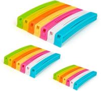 Multicoloured Food Bag Clips - 21 x Assorted Sizes, Freezer & Fridge Storage Sealing Clips for Snacks, Pouches & Food Bags, Multipurpose Manual Bag Sealers