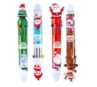 Multicoloured Gel Pens - Christmas Time 4 Pieces - 10 Colours Cartoon Gel Pens Multicoloured | For Scrapbooking Diary Writing Notes Making Signing Marking Girls Students Children