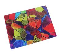 Multicoloured Glass Cutting Board - Heat-Resistant Chopping Board Kitchen Worktop Saver & Countertop Surface Protector, Modern & Stylish Colourful Design - Measures 40 x 30cm