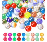 Multicoloured Glass Marbles Pack of 30 Glass Marbles Children's Marble Game Various Patterns Colourful Marble Games Colourful Transparent Home Decoration Glass Marbles for Decoration or Marble Game