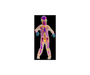 (multicoloured, L) Neon Skeleton Overall Neonkostüm skeleton costume for children Size