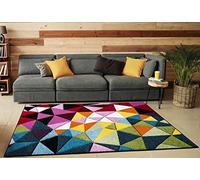 Multicoloured Large Rugs for Living Room Soft Thick Colorful Bedroom Rug Geometric Design Door & Floor Mat (Geo Play, 120 x 170 cm (4' x 5' 6"))