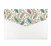 Multicoloured Leaves Plastic Wallets A4, Envelope Folders A4, Documents Folder, Campus Pockets Plastic Wallet, Accordion File Organiser with Snap Button, Document Holder for School Office Home Travel