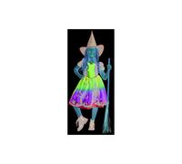 (multicoloured, M) Ombre Witch witch dress colorful witch costume for kids Size