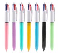 Multicoloured Pen 7-Pack 4 Colour Pens All In One Retractable Ballpoint Pens with Black Blue Red and Green Ink Medium 1.0mm Switchable Biros Ideal for Office School Supplies Students Children Gift