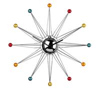 Multicoloured Plastic Balls Wall Clock, Round Clock With Vibrant Hour Ends, Decorative Clocks Display Premier Housewares Multi One Size