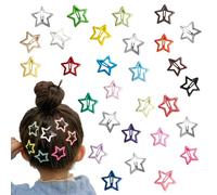 Multicoloured Star Hair Clips, 48 Pcs Metal Snap Hair Clips Cute Star Hair Barrettes No Slip Hairpins Y2K Hair Accessories for Women Girls Kids (Multi-colored 3.2cm)