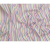 Multicoloured Stripe Print Polycotton Dress Fabric 2mm Stripes - per metre