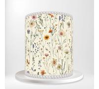 Multicoloured Wildflowers Botanical Meadow Floral Wrap Around Print A4 Edible Paper Icing Sheet Cake Topper Side Ribbon Border Decor for Personalised Themed Decorations QM