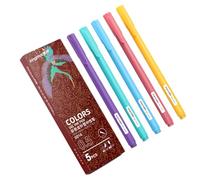 Multicoloured Writing Pens - Drawing Tools with 5 Shades, Even Ink Flow, Creative Art Set, Funny Stationery Set, Bright Notebook Pens, Coloured Ink Set, Quick Drying SC
