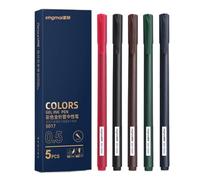 Multicoloured Writing Pens - Drawing Tools with 5 Shades, Even Ink Flow, Creative Art Set, Funny Stationery Set, Bright Notebook Pens, Coloured Ink Set, Quick Drying SC