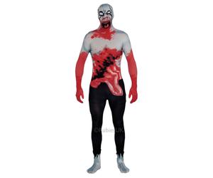 (multicoloured, XL) 2nd Skin Zombie body suit Second Skin costume for adults Size